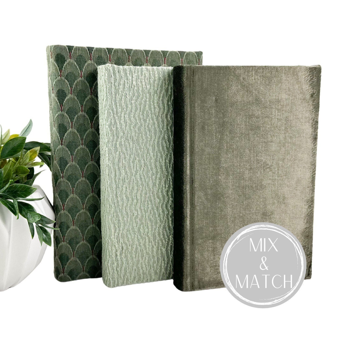 Green Decorative Books for Shelf Decor, Modern Living Room Decor