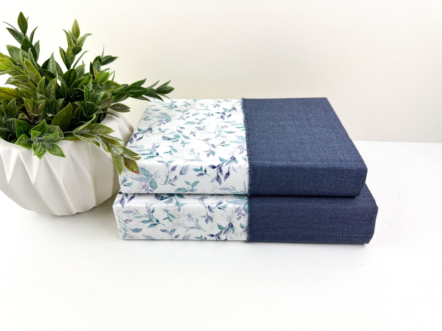 Blue Fabric Covered Books