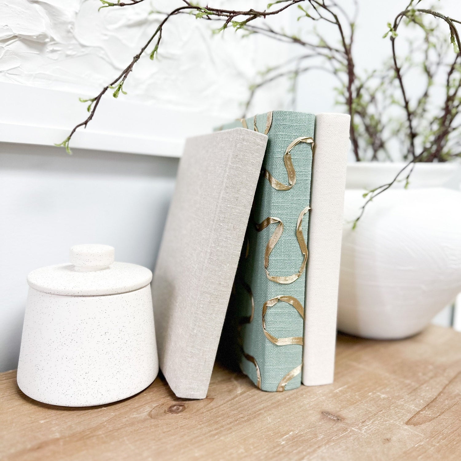 Fabric Covered Books for Shelf Decor