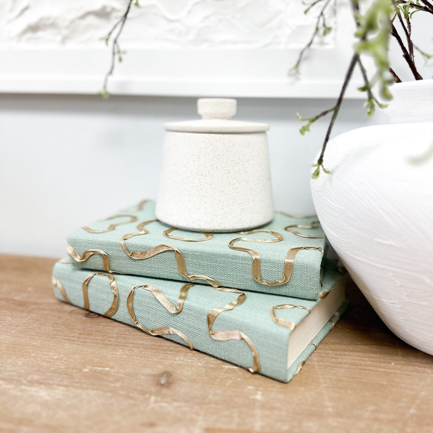 Fabric Covered Books for Shelf Decor