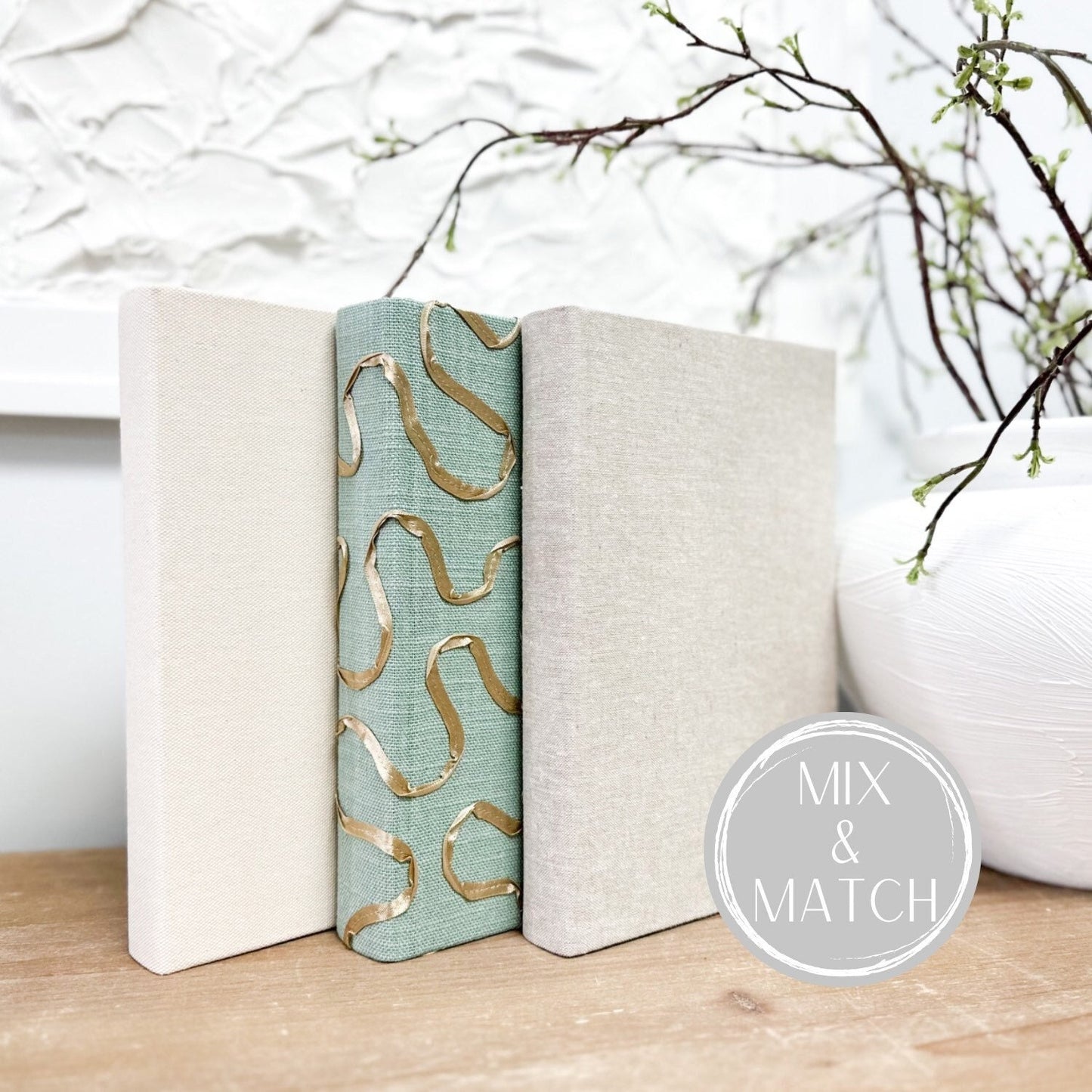Fabric Covered Books for Shelf Decor