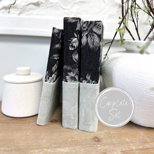 Linen Covered Books for Shelf Decor