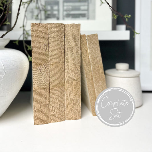 Vintage Decorative Books, Rustic Books for Shelf Decor, Farmhouse Home Decor