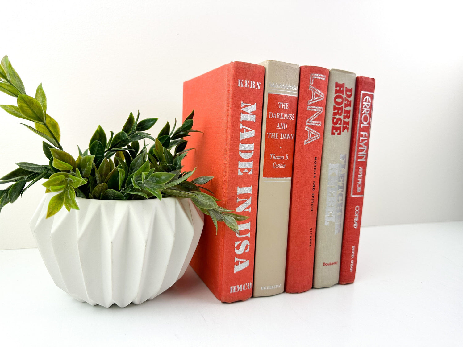 Orange Decorative Books , Books for Shelf Decor , Book Decor