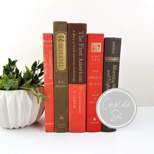 Orange and Brown Books by Color , Display of Books , Photo Props