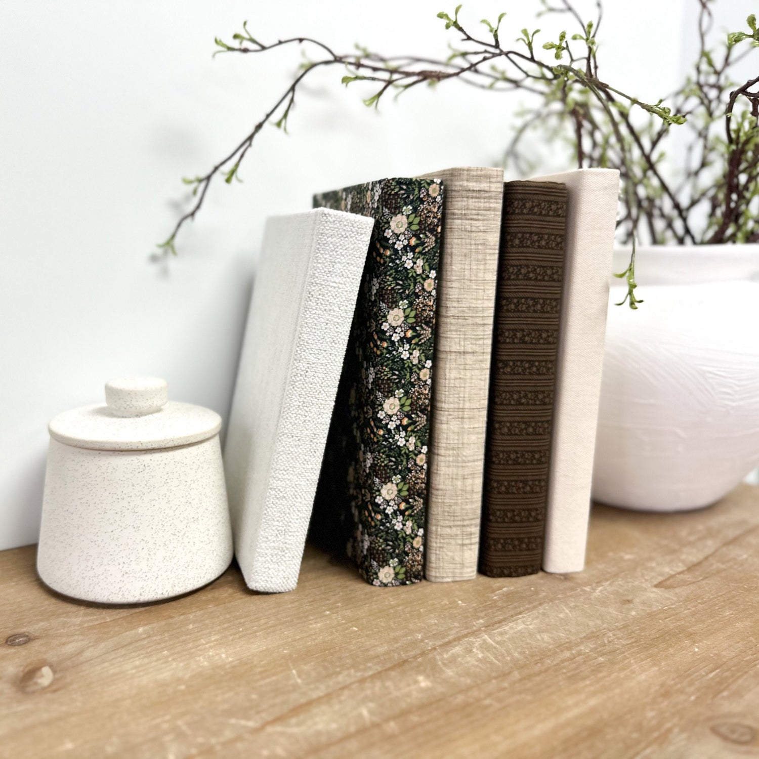 Fabric Covered Decorative Books for Home Decor, Shelf Decor, Book Bundle