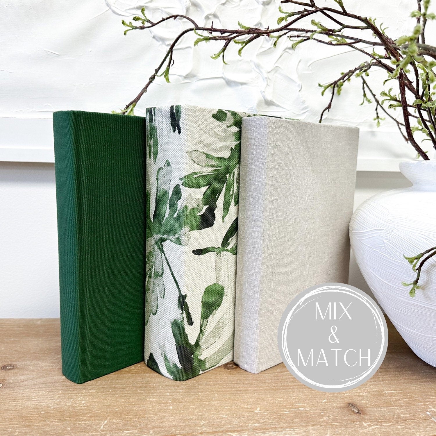 Green Home Decor, Summer Shelf Decor, Leaf Decor, Green Living Room Decor