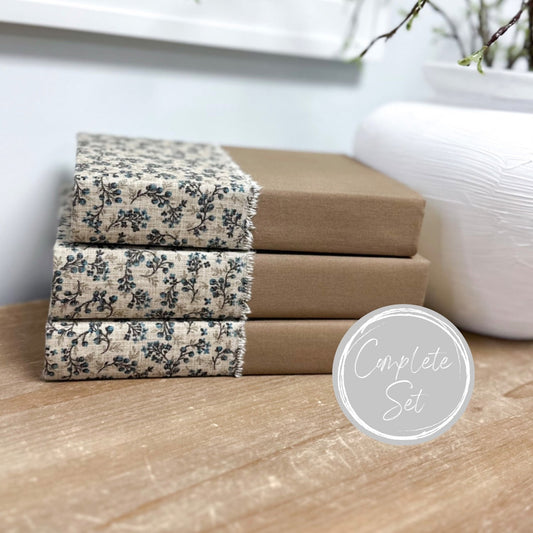 Books for Shelf Decor, Vintage Inspired Home Decor, Brown Book Set