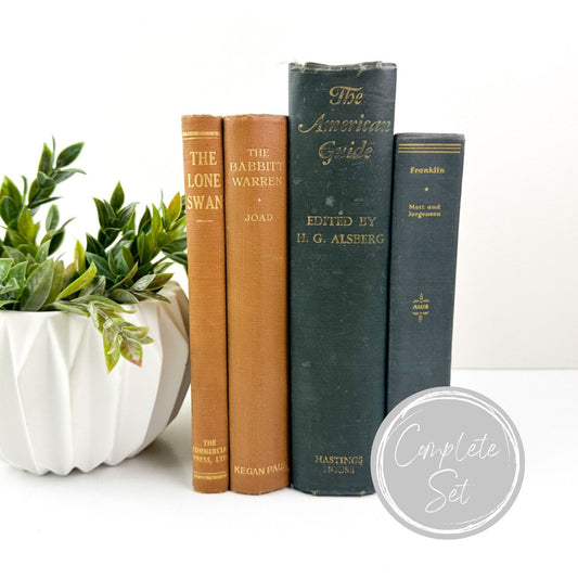 Decorative Books, Vintage Books for Shelf Decor, Blue Home Decor