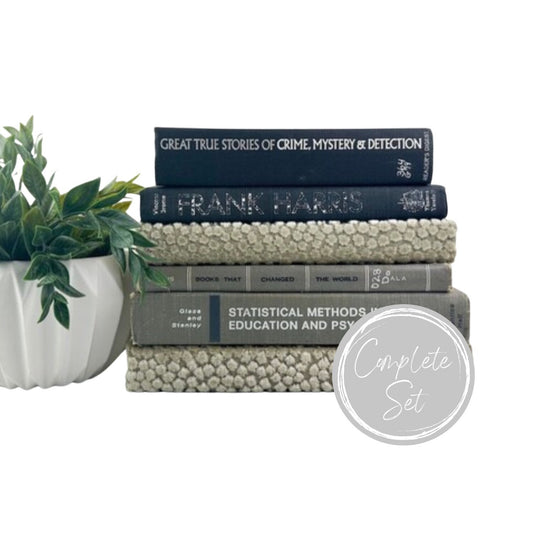 Book Decor, Neutral Home Decor, Textured Home Accents, Black and Tan