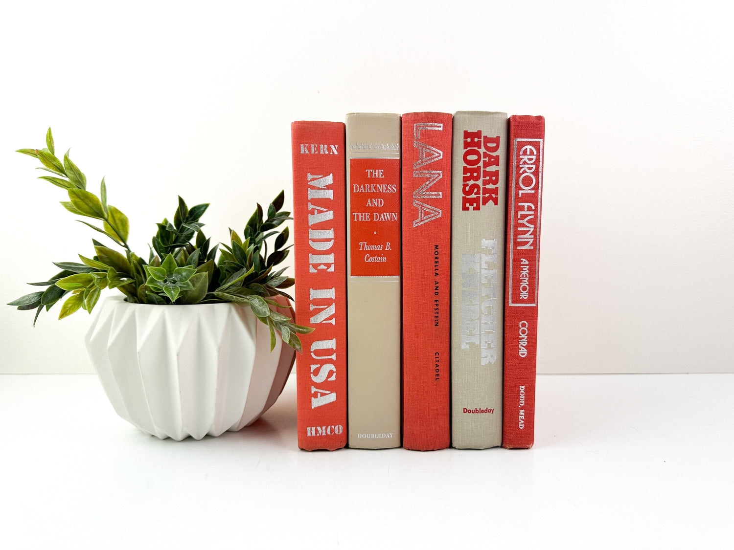 Orange Decorative Books , Books for Shelf Decor , Book Decor