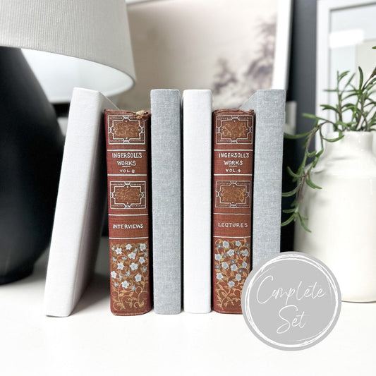 Red Home Decor, Living Room Decor, Vintage Book Bundle