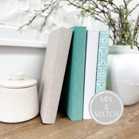 Teal Decorative Books for Home Decor, Shelf Decor, Turquoise Decor