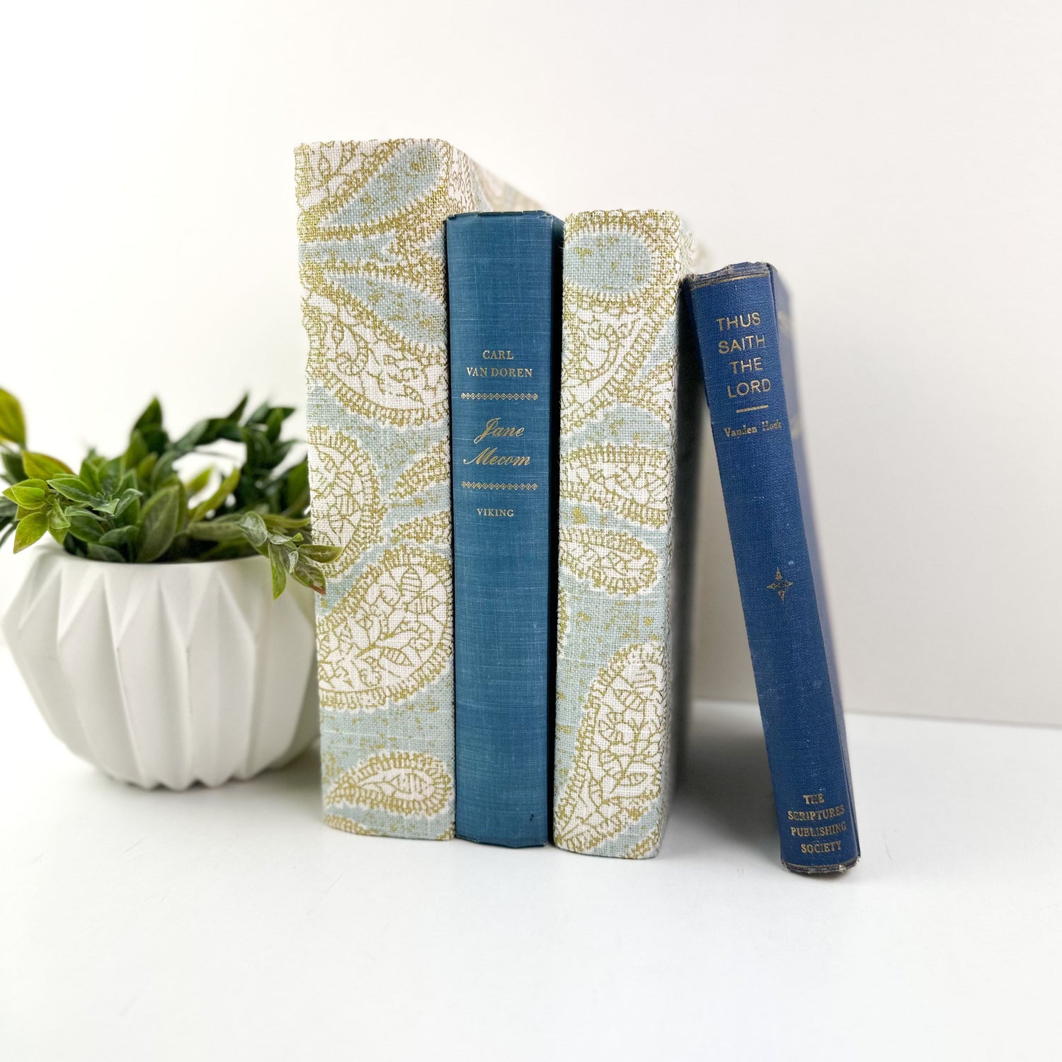 Vintage and Linen Wrapped Books for Shelf Decor, Decorative Books, Book Set, Coffee Table Decor, Book Bundle
