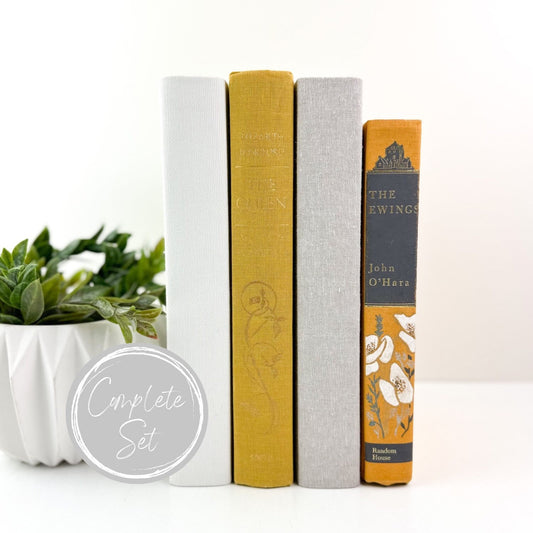 Yellow Decorative Books for Home Decor, Books by Color, Books by the Foot, Shelf Decor