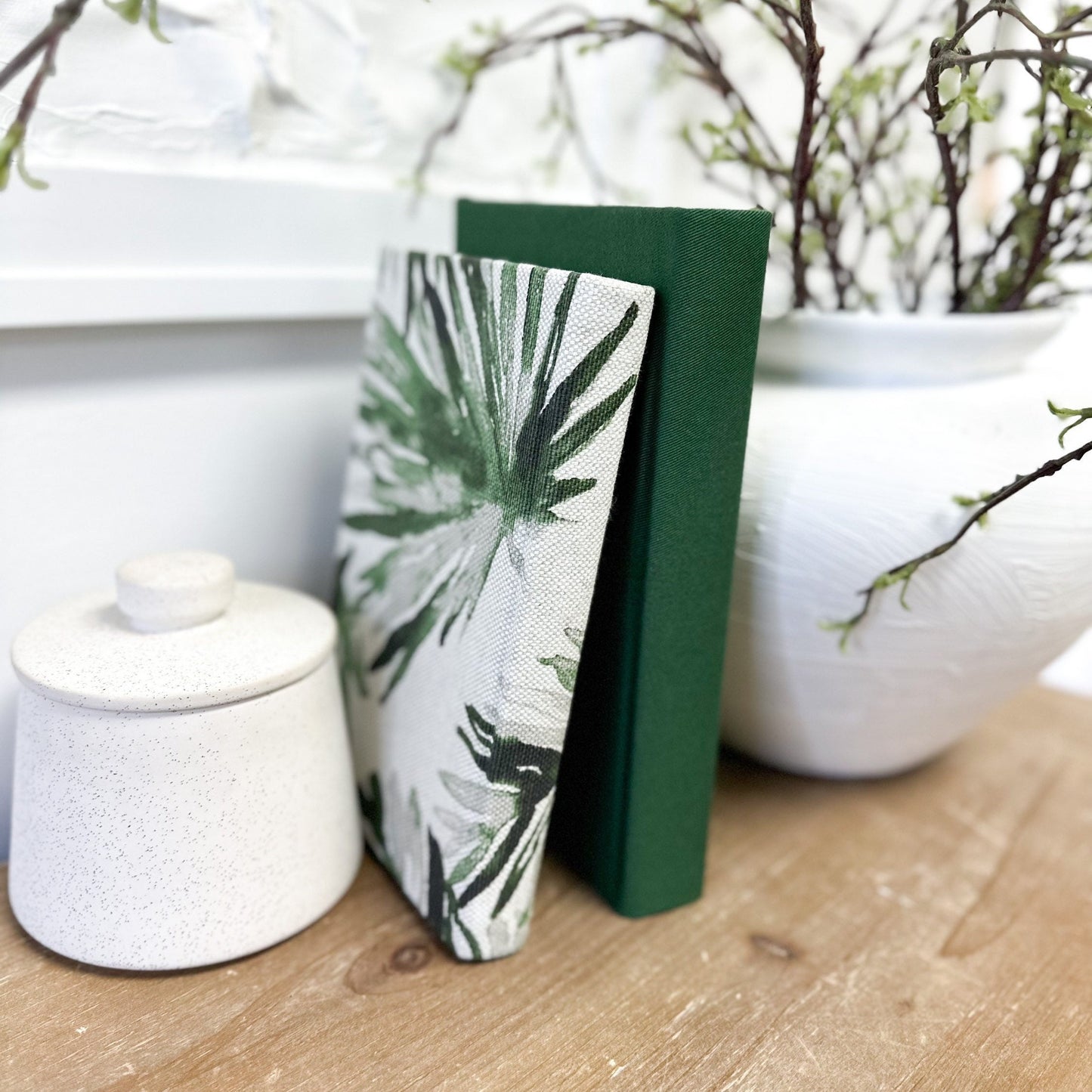 Green Home Decor, Summer Shelf Decor, Leaf Decor, Green Living Room Decor