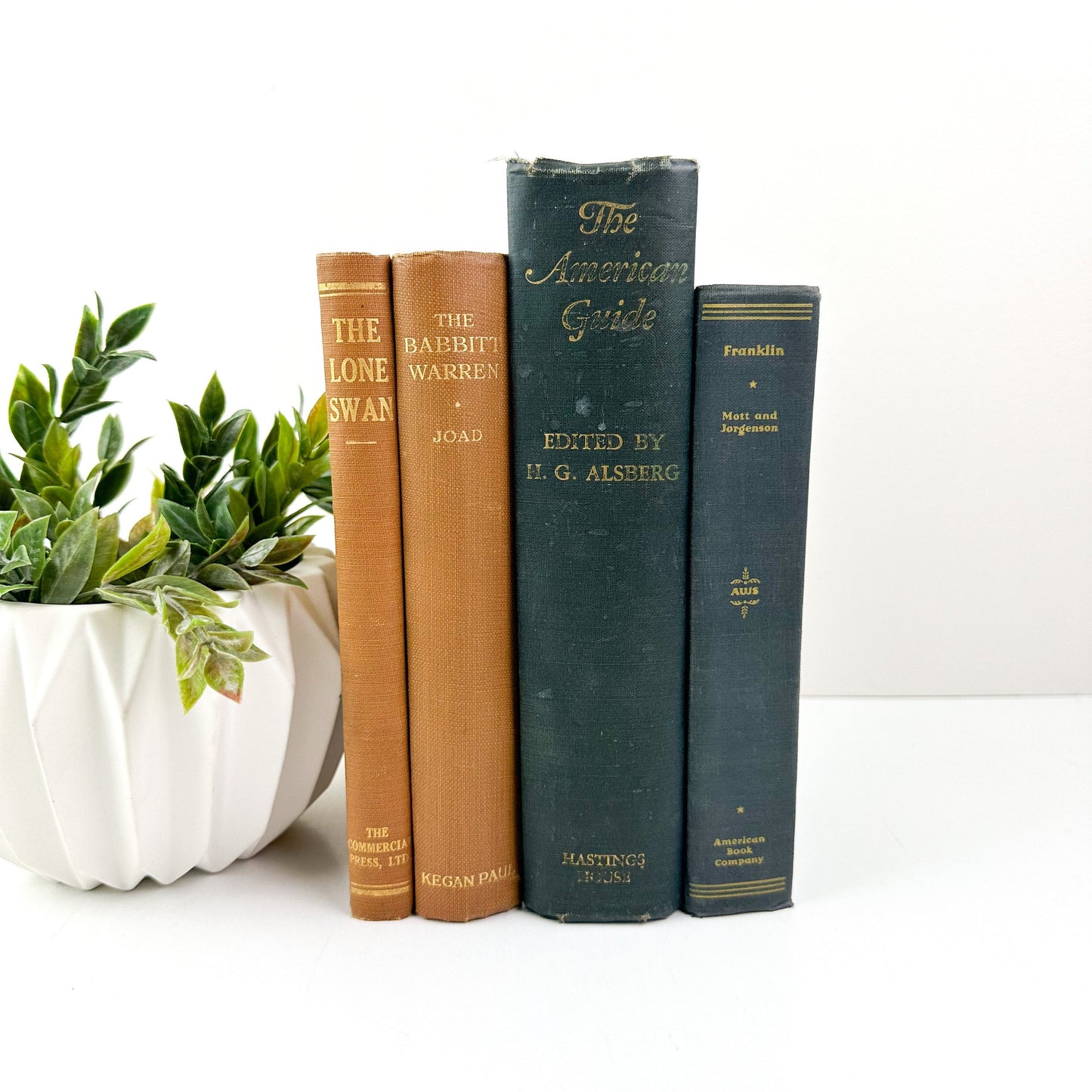 Decorative Books, Vintage Books for Shelf Decor, Blue Home Decor