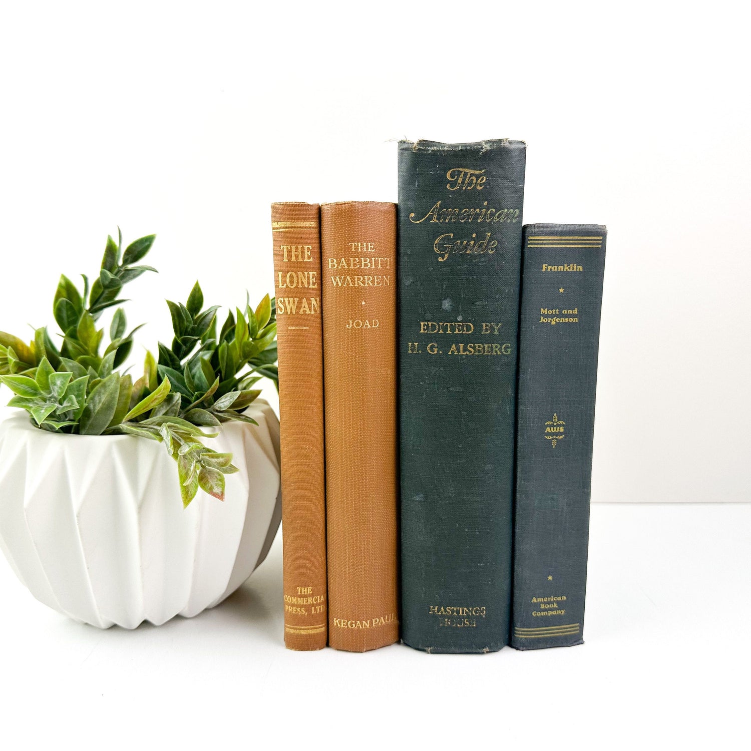Decorative Books, Vintage Books for Shelf Decor, Blue Home Decor