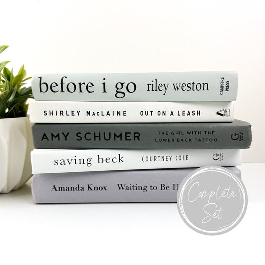 Gray Books for Shelf Decor, Living Room Decor, Modern Decor, Book Bundle, Book Set