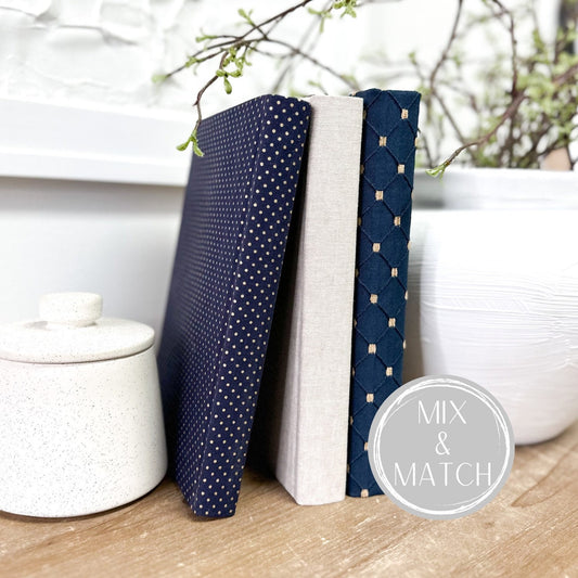 Navy Blue Home Decor, Decorative Books for Shelf Decor, Coffee Table Books
