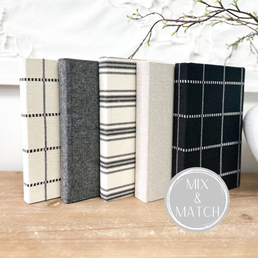 Black and Cream Books for Home Decor , Shelf Decor , Mantel Decor