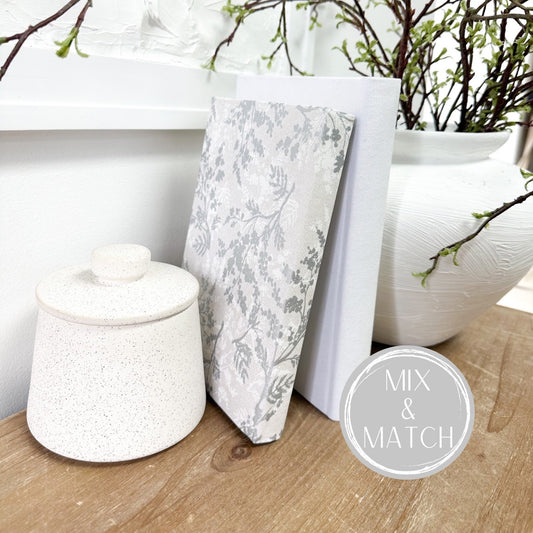 Floral Decorative Books, Fabric Covered Books, Book Decor, Modern Decor, Mantel Decor