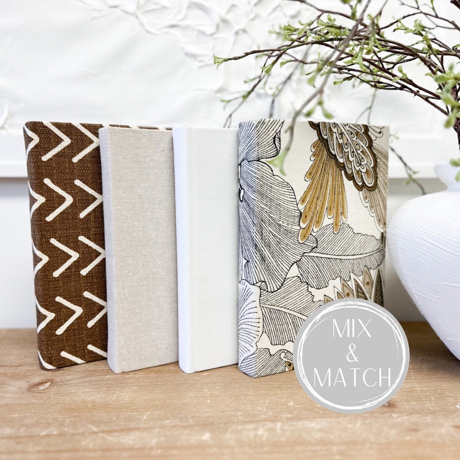 Brown Decorative Books for Shelf Decor Elements