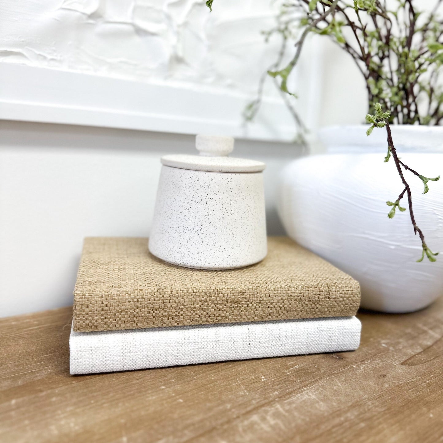 Linen Wrapped Books for Shelf Decor, Decorative Books, Book Set, Coffee Table Decor, Book Bundle