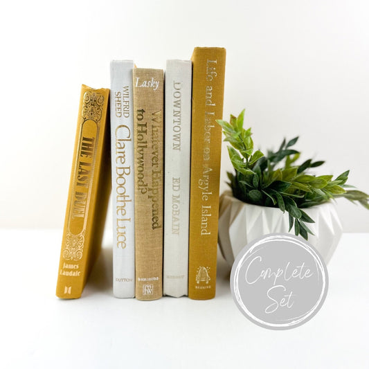Yellow Books for Shelf Decor, Living Room Decor, Modern Decor, Book Bundle, Book Set