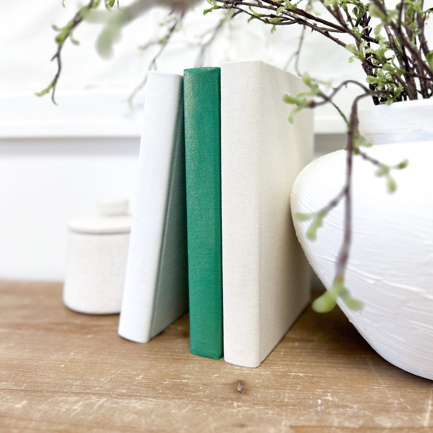 Green Shelf Decor, Living Room Decor, Designer Books, Book Bundle