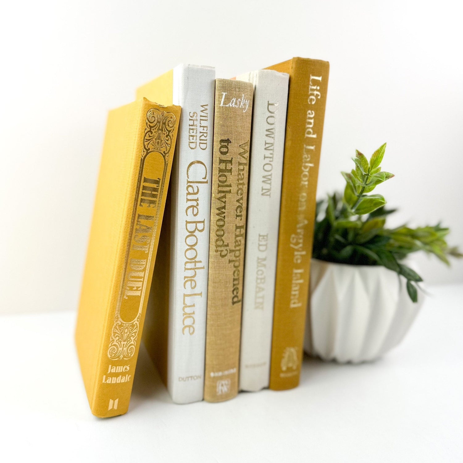 Yellow Books for Shelf Decor, Living Room Decor, Modern Decor, Book Bundle, Book Set