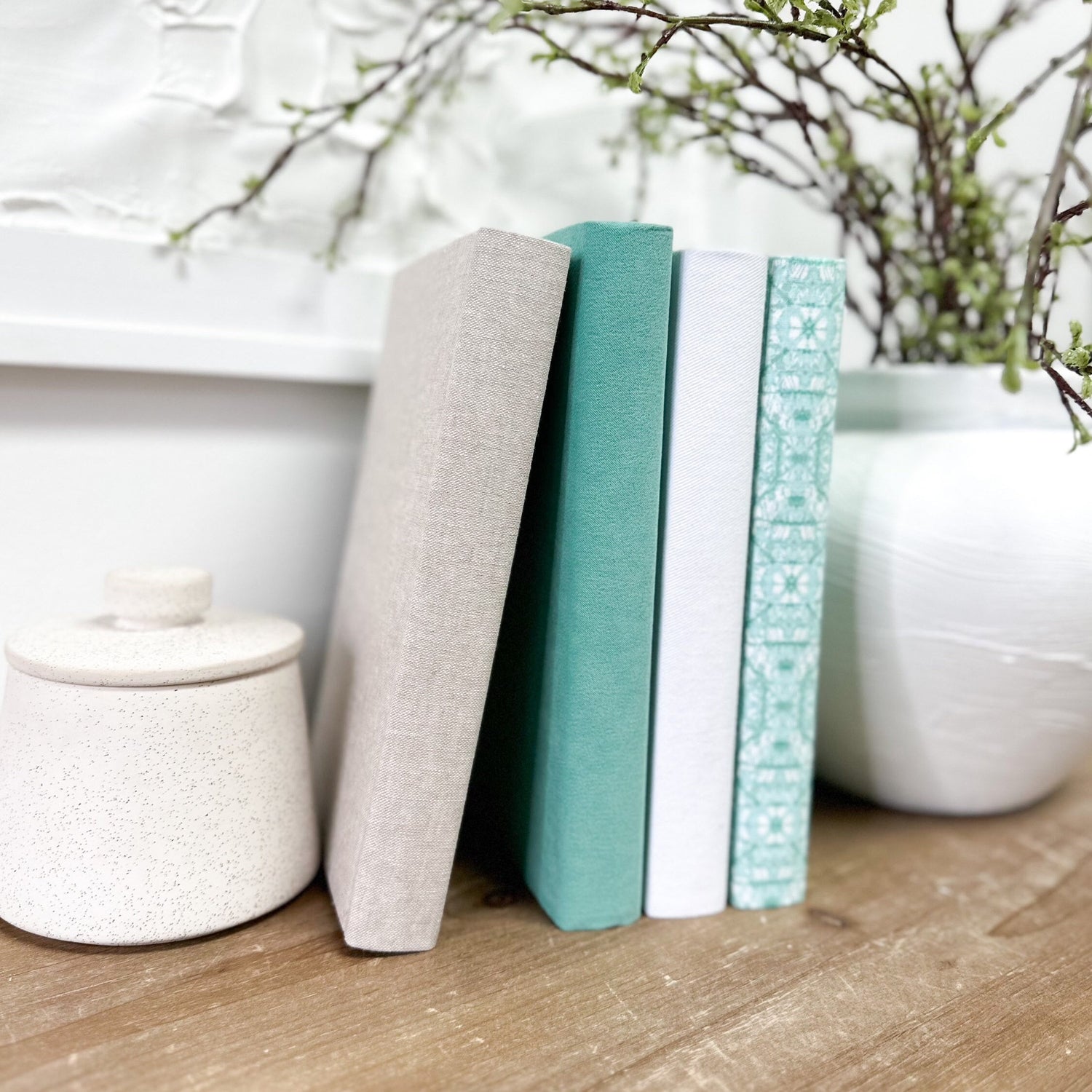 Teal Decorative Books for Home Decor, Shelf Decor, Turquoise Decor