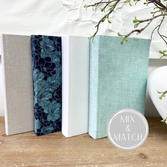 Modern Home Decor, Teal and Blue Shelf Decor, Staging Books for Living Room