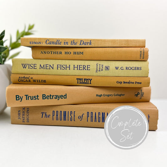 Book Bundle for Shelf Decor, Yellow Books for Home Decor, Shelf Accents