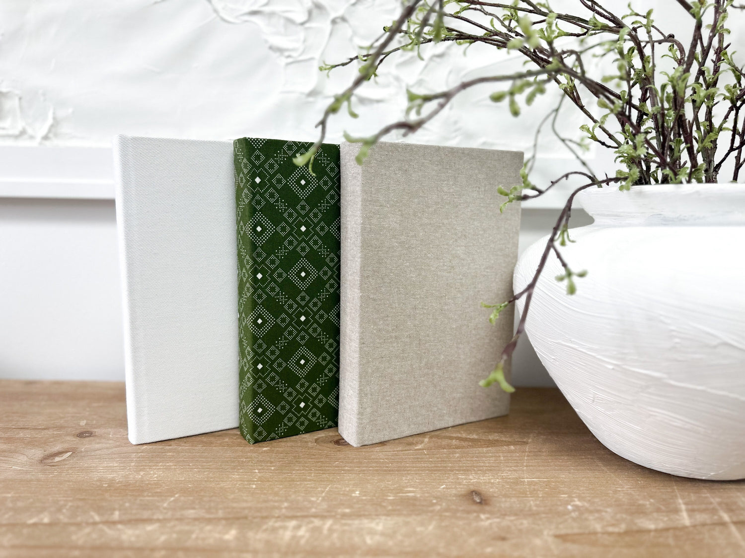 Green Home Decor, Decorative Book Set, Living Room Decor