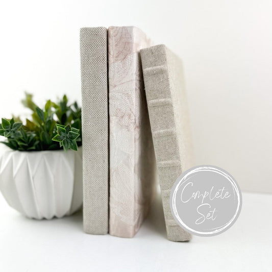 Cream Decorative Books for Living Room Decor, Book Set for Shelf Decor, Book Bundle, Table Decor