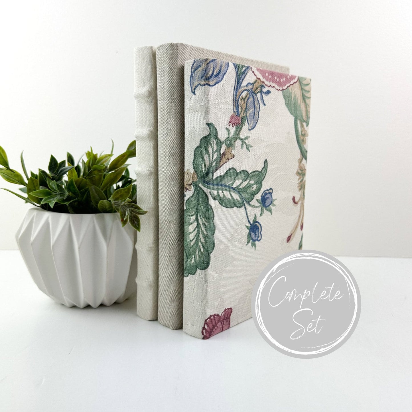 Floral Decorative Books for Living Room Decor, Book Set for Shelf Decor, Book Bundle, Table Decor