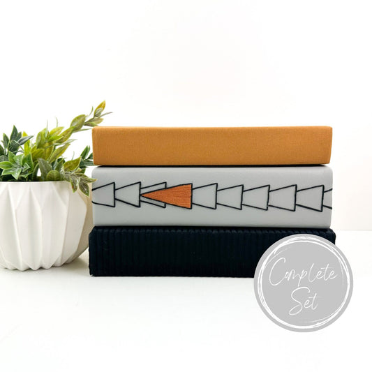 Embroidered Books for Home Decor, Orange Home Decor
