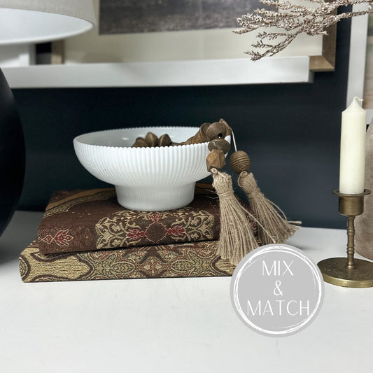 Living Room Decorative Books, Fabric Covered Books, Shelf Decor, Coffee Table Decor