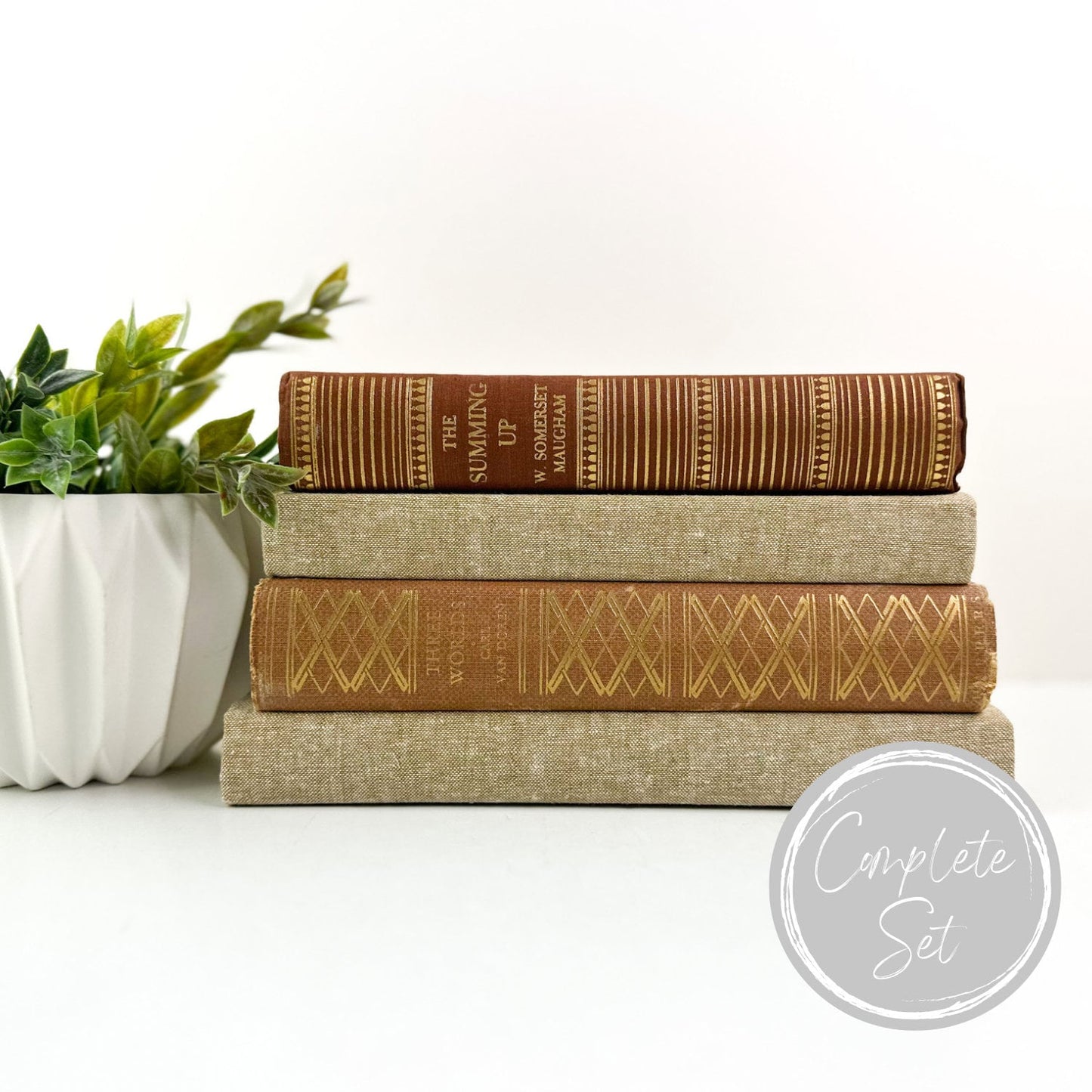 Orange Decorative Books for Living Room Decor, Book Set for Shelf Decor, Book Bundle, Table Decor