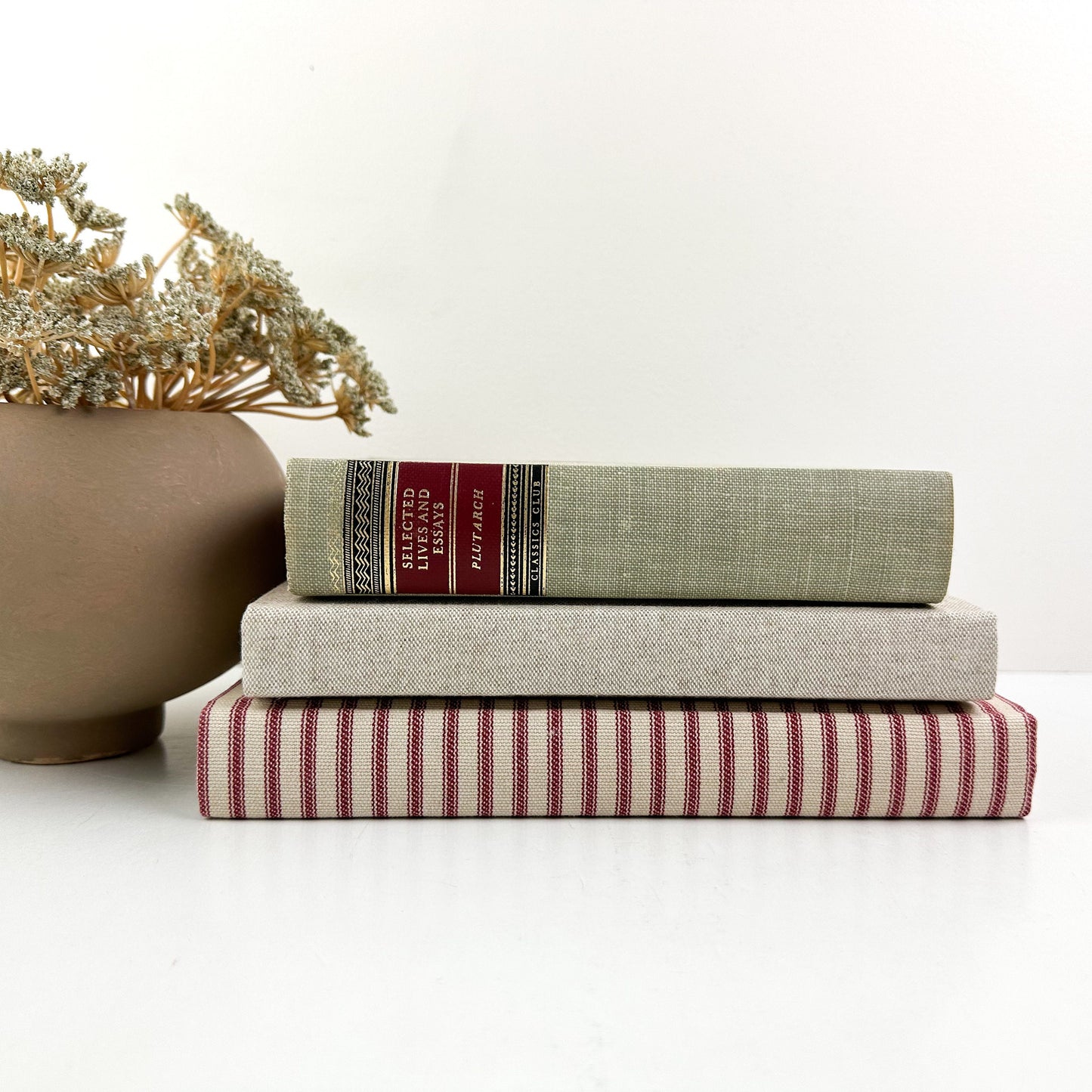 Red Decorative Books for Living Room Decor, Book Set for Shelf Decor, Book Bundle, Table Decor