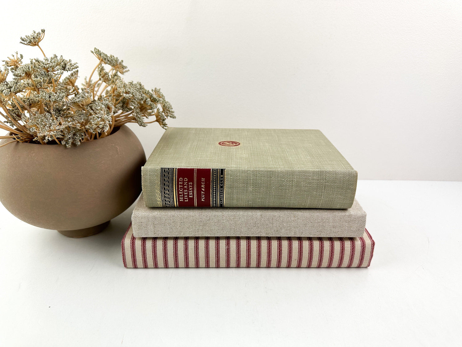 Red Decorative Books for Living Room Decor, Book Set for Shelf Decor, Book Bundle, Table Decor
