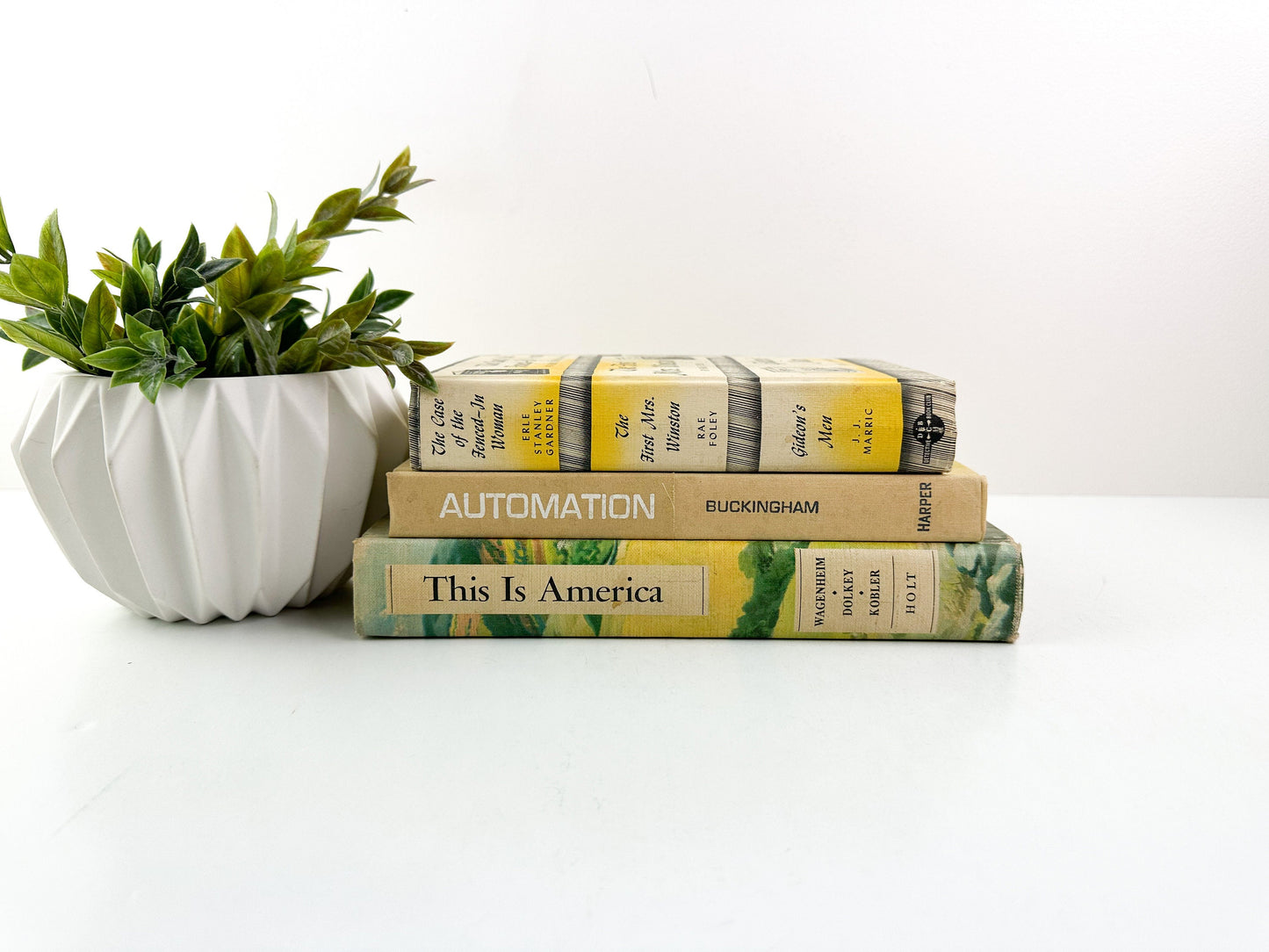 Yellow Book Set, Decorative Books for Shelf Decor, Modern Decor, Living Room Decor Ideas