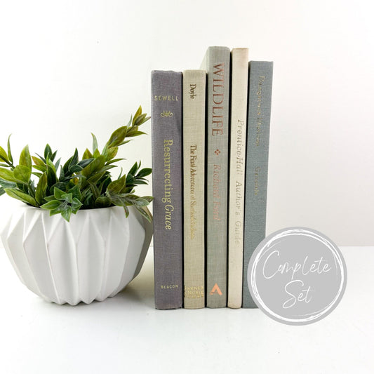 Gray Home Decor, Book Set, Decorative Books for Shelf Decor, Modern Decor, Living Room Decor Ideas