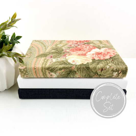 Linen Wrapped Books for Shelf Decor, Decorative Books, Book Set, Coffee Table Decor, Book Bundle