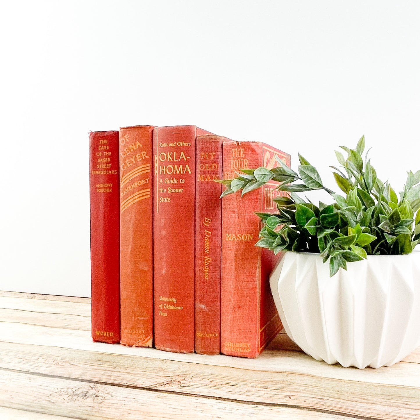 Yellow and Red Books for Decor