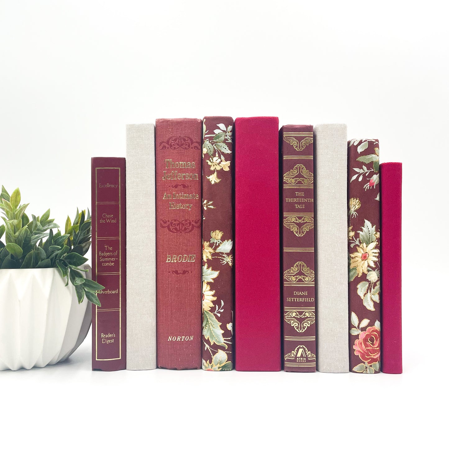 Floral Red Decorative Book Set