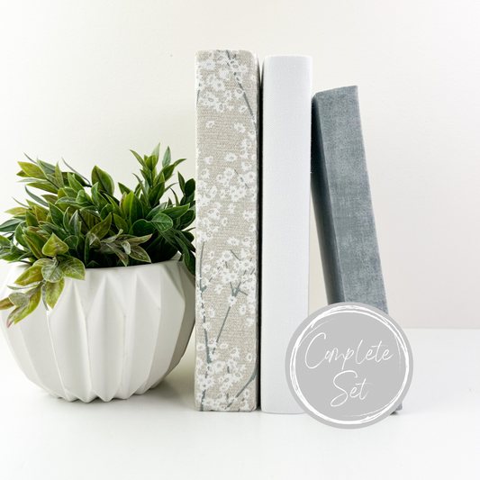 Gray Decorative Books for Shelf Decor (Set of Three)
