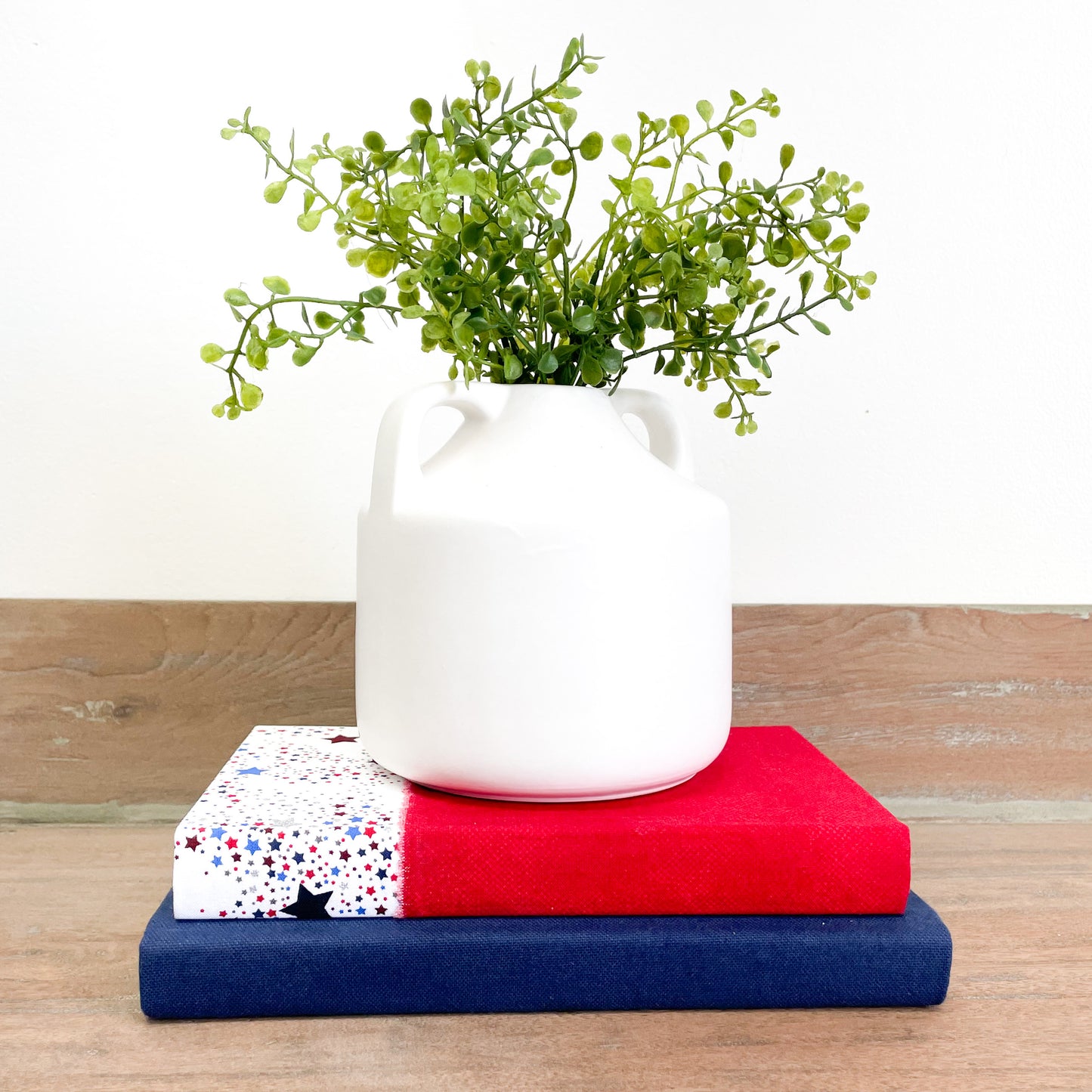 Red White and Blue Shelf Decor