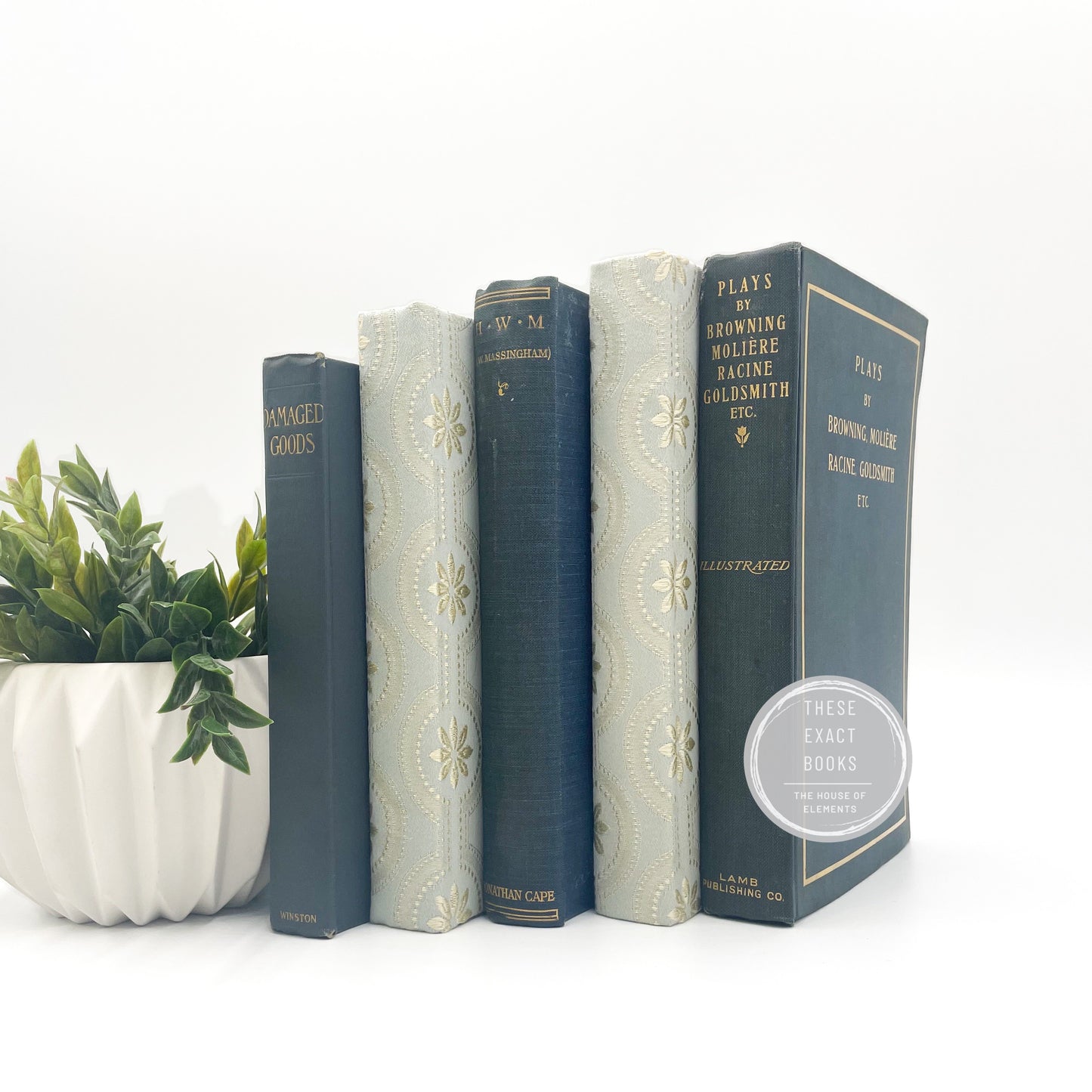 Classic Blue and Gold Book Decor